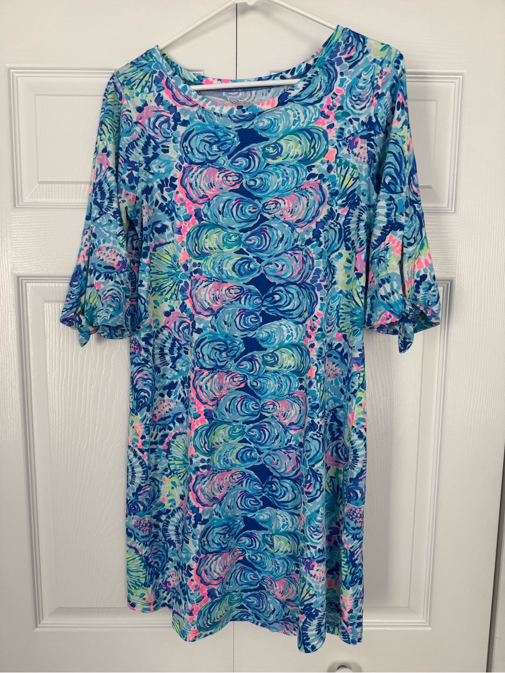 Lilly Pulitzer Blue & Pink Tropical-Print Midi Dress